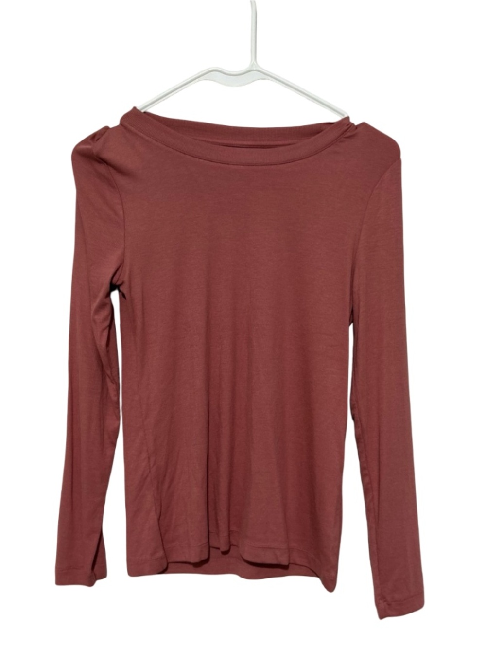 LOFT NWT Mauve Pink Ribbed Long Sleeve Shirt Size Medium